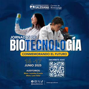 Afiche de las Jornadas de Biotecnología “Conmemorando el Futuro”